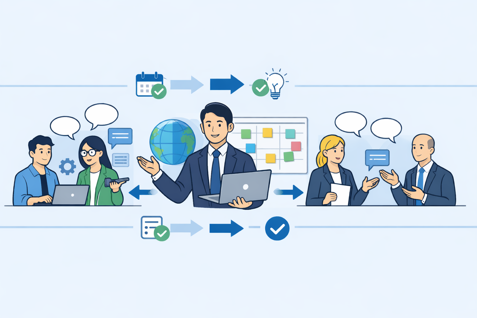 英語で推進・統制を回せるシニア層（イメージ）